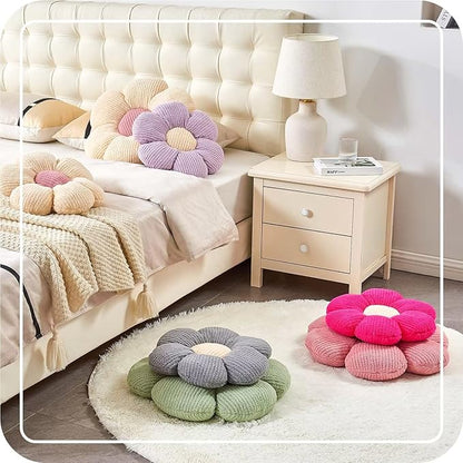 Flower Throw Pillow, Soft Light Pink 14.9" Shaped Floor Pillow for Home Decor, Cute Aesthetic Plush Decorative Pillows for Bed, Sofa, Couch