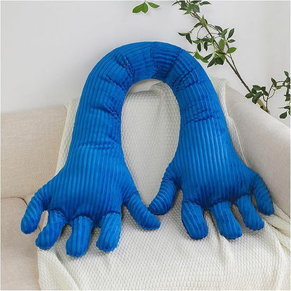 Cute Palm Pillow Simulation Palm Plush Pillow Soft Sofa Bed Pillow Funny Bedroom Decoration Office Chair Cushion (62.9in, Blue)