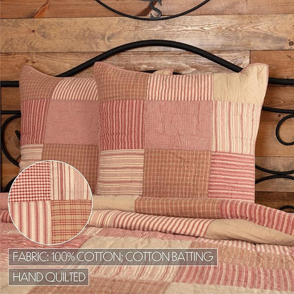 VHC Brands Sawyer Mill™ Red Quilted Euro Sham 26x26 Bedding Accessory