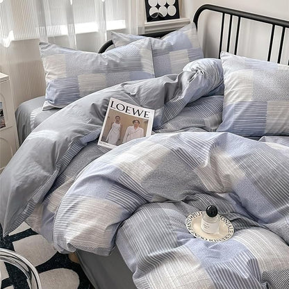 HighBuy Boho Grid Comforter Set Twin XL Size Buffalo Plaid Bedding Comforter Set 3 Pieces Checkered Stripe Patchwork Comforter Bedding Set 1 Grid Comforter 2 Pillowcases Modern Chic Style