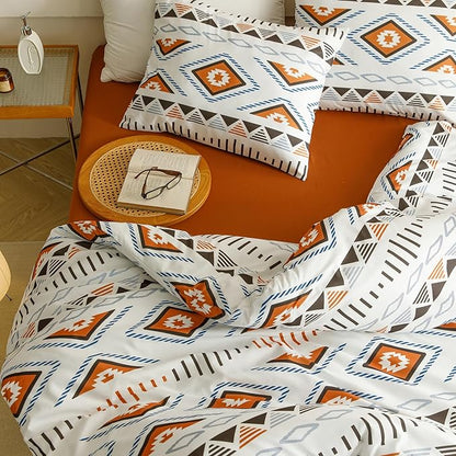 CLOTHKNOW Geometric Comforter Set Twin/Twin XL Southwest Aztec Bedding Comforter Sets White Comforter Sets Twin