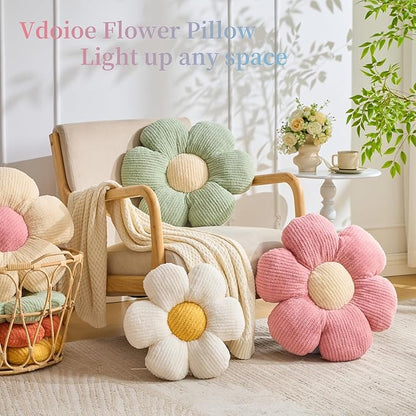 Flower Pillow, Cute Daisy Pillow Flower Shaped Throw Pillow Cushion Seating 15.75" Floor Home Decorative Pillows