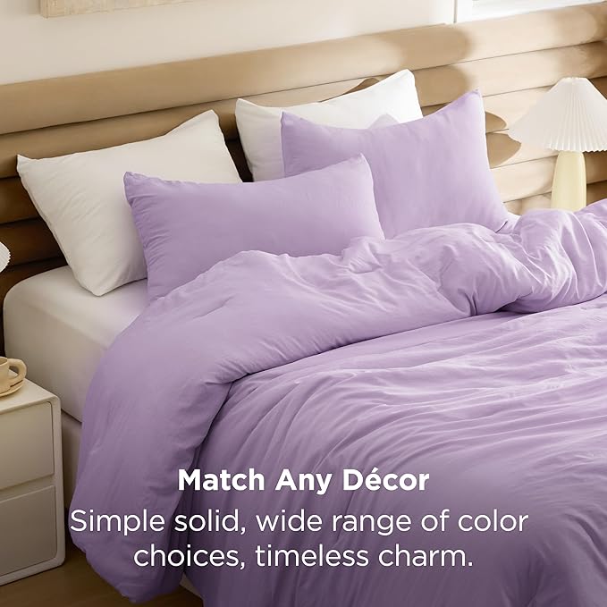Bedsure California King Comforter Set, Lavendar Soft Prewashed Bedding for All Seasons, 3 Pieces GentleSoft™ Bed Set, 1 Lightweight Comforter (104"x96") and 2 Pillowcases (20"x36")