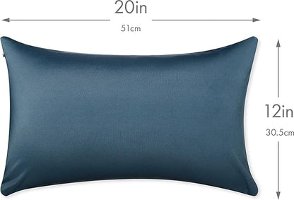 PILLOWY 12"x20" Throw Pillow - Dark Slate Grey: 1Pcs Luxurious Premium Microbead Pillow with 85/15 Nylon/Spandex Fabric. Forever Fluffy, Outstanding Beauty & Support. Silky, Soft & Beyond Comfortable