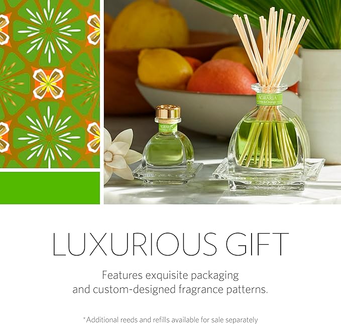 AGRARIA AirEssence Flower and Reed Diffuser Set, Handmade Sola Flower Botanical Home Fragrance Set, Scented Oil Reed Diffuser Gift for All Occasions