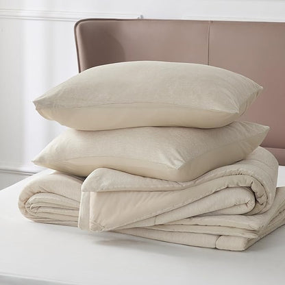 Bedsure King Comforter Set - Cooling and Warm Bed Set, Linen Reversible Bedding for All Season, 3 Pieces, 1 King Size Comforter (102"x90") and 2 Pillow Cases (20"x36")