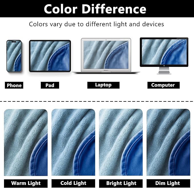 Waterproof Dog Blankets, Washable Pee Proof Pet Blanket for Couch, Soft Reversible Puppy Throw Furniture Protector Cover for Bed Sofa-68"x82",Navy Blue+Stone Blue