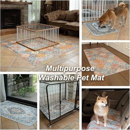 nunubaby Washable Pee Pads for Dogs, Stylish, Non-Slip and Leak-Proof Pee Pads. Reusable Potty Pads for Dogs for Crates and Floors.(Gray/Geo, 31" x36")
