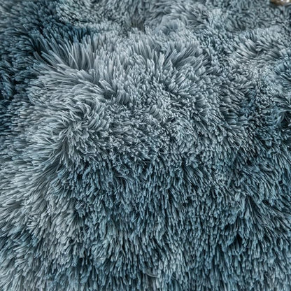 chovy Faux Fur Plush Tie-Dyed Blue White Comforter Set Twin/Full Size - Ultra Soft Shaggy Flannel Velvet Fluffy Fuzzy 3PC Bedding Set (Comforter x 1 Pillowcases x 2)