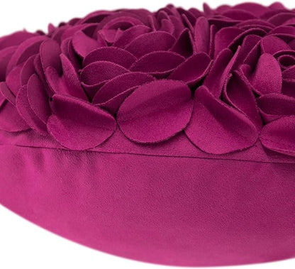 JWH Valentine's Day Throw Pillow Covers Decorative Flower Accent Pillow Cases Heart Shaped Cushion for Couch Living Room Bed Chair 14 x 16 Inches Purple Red