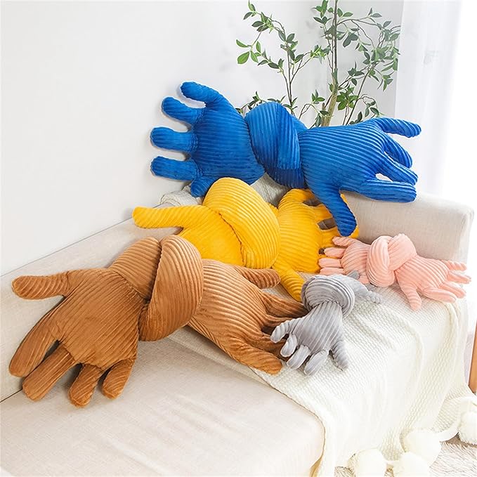 Cute Palm Pillow Simulation Palm Plush Pillow Soft Sofa Bed Pillow Funny Bedroom Decoration Office Chair Cushion (62.9in, Grey)