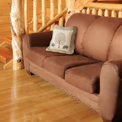Donna Sharp Cotton Throw Pillow - Bear Creek Lodge Decorative Throw Pillow with Bear Pattern - Square