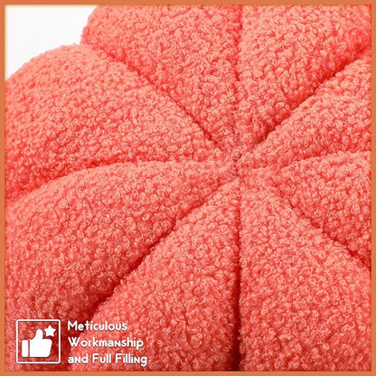 Kajaia 2 Pcs Pumpkin Pillow Plush 11 x 9.5 Inch 3D Cushion Fall Decorations Simulated Stuffed Throw Pillows for Halloween Thanksgiving Bedroom Sofa Couch Supplies (Orange,Brown)