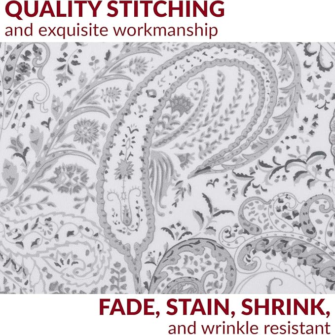 Mellanni Pillow Cases - Luxury, Extra Soft, Cooling Pillow Covers - 2 PC Iconic Collection Pillowcases - Envelope Closure (Standard/Queen 20" x 30", Paisley Gray)