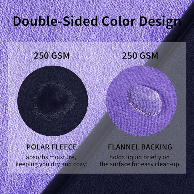 QiyI Waterproof Blanket for Bed Queen Size, Reversible Washable Pet-Friendly Flannel Throw Blanket, Leakproof Stain-Resistant Furniture Protector for Travel & Camping, 60"x80", Dk Purple/Lt Purple