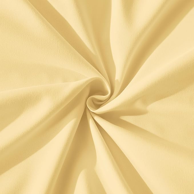 Andency Yellow Ruffle Comforter Cal King(104x96Inch), 3 Pieces(1 Ruffled Comforter and 2 Pillowcases) Solid Farmhouse Shabby Chic Bed, Vintage Rustic Soft Microfiber Bedding Set