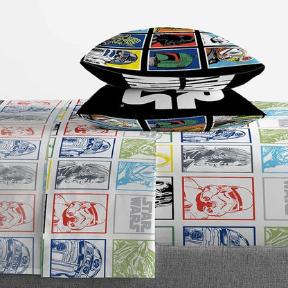 Jay Franco Star Wars Classic Grid 5 Piece Queen Bed Set - Includes Reversible Comforter & Sheet Set - Bedding Features Luke Skywalker - Super Soft Fade Resistant Microfiber