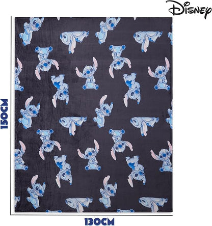 Disney Stitch Throw Blanket Soft Fleece Blanket Bedroom Accessories 59 x 51” (Blue Stitch)