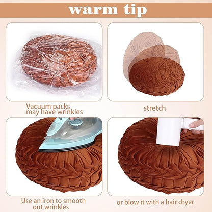Yerliker 6 Pcs Floor Pillow Cushions 15inch Round Velvet Throw Pillows Colorful Flexible Cushions Alternative Pillows for Couch Chair Living Room Bedroom Home Office Decor(Fall Color)
