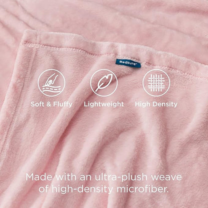 Bedsure GentleSoft Pink Fleece Throw Blanket for Couch - 300GSM Cozy Soft Blankets for Women, Cute Small Fleece Throws for Girls, Pink Home Decor Gifts, 50x60 Inches