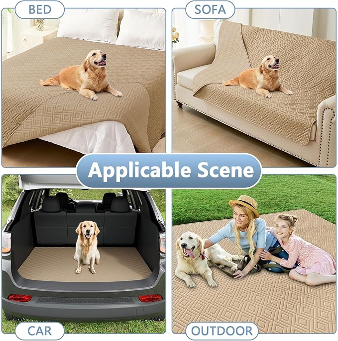 hyha Waterproof Dog Blanket, Soft Dog Bed Cover Pet Blankets, Waterproof Sofa Couch Cover for Dogs Washable, Reversible Pet Couch Covers for Sofa Furniture (30x70 Inch, Camel/Camel)