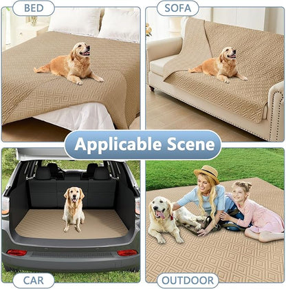 hyha Waterproof Dog Blanket, Soft Dog Bed Cover Pet Blankets, Waterproof Sofa Couch Cover for Dogs Washable, Reversible Pet Couch Covers for Sofa Furniture (68x82 Inch, Camel/Camel)