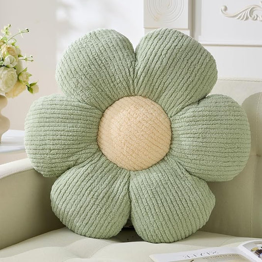 Flower Pillow,Sage Green Throw Pillows Flower Shaped Daisy Cushion Seating Floor Pillows Home Decorative Seating Cushions