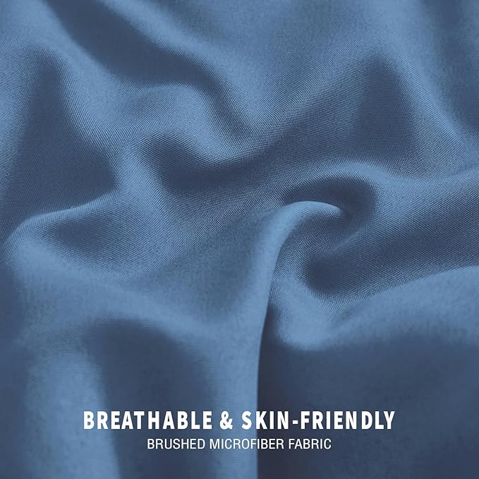 Exclusivo Mezcla Lightweight Reversible Full Queen Size Comforter Set, Down Alternative Comforter with 2 Pillow Sham, Full Queen Size Bedding Set for All Seasons, Bluish Grey