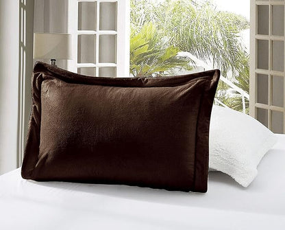 Elegant Comfort Super Soft Sherpa Comforter 2-Piece Set Premium Quality, Heavy Weight Reversible Down Alternative Micro-Suede, Sherpa Comforter, Twin XL, Espresso Brown