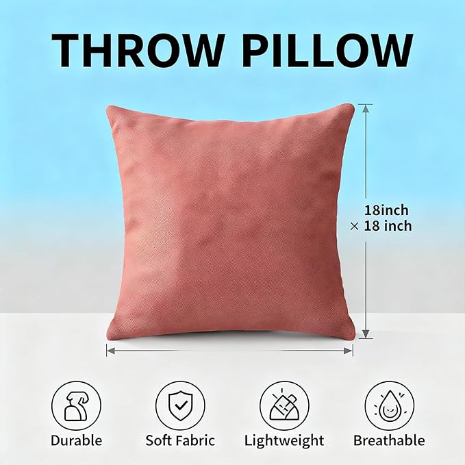 Decorative Couch Pillow Covers SofaThrow pillows with inserts included Bohemian-Style Country Cushion Cover Suitable for Beds, Sofas, Living Rooms, and Home Decor 2pack 18X18 inch.(Brick-Red)