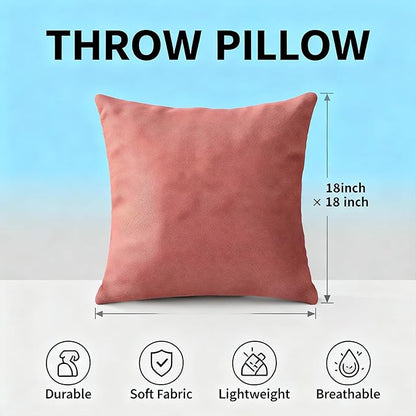 Decorative Couch Pillow Covers SofaThrow pillows with inserts included Bohemian-Style Country Cushion Cover Suitable for Beds, Sofas, Living Rooms, and Home Decor 2pack 18X18 inch.(Brick-Red)