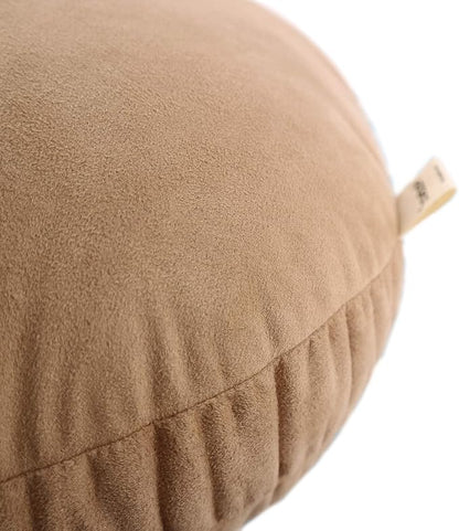 Round Throw Pillow for Kids 18x18 100% Down-Like Polyester Super Soft Filling Decor Cushion Ultra Fluffy Feather-Like Touch Floor Pillow for Couch Bed Sofa Car, Khaki, 1 Piece, 18 Inches
