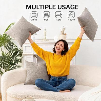 Decorative Couch Pillow Covers SofaThrow pillows with inserts included Bohemian-Style Country Cushion Cover Suitable for Beds, Sofas, Living Rooms, and Home Decor 2pack 18X18 inch.(Medium Gray)