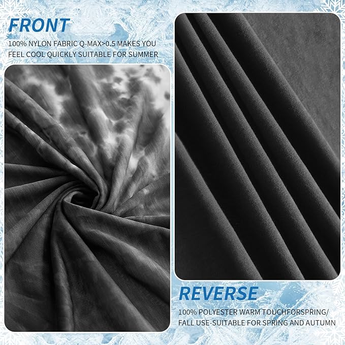 Guohaoi Cooling Blanket (90"x90"Queen Size) for Hot Sleepers and Night Sweats,Decortive Tie Dye,Arc-Chill Q-Max >0.5Cool Fiber,Ultra Cold Breathable,Comfortable,Keep Cool,All-Season