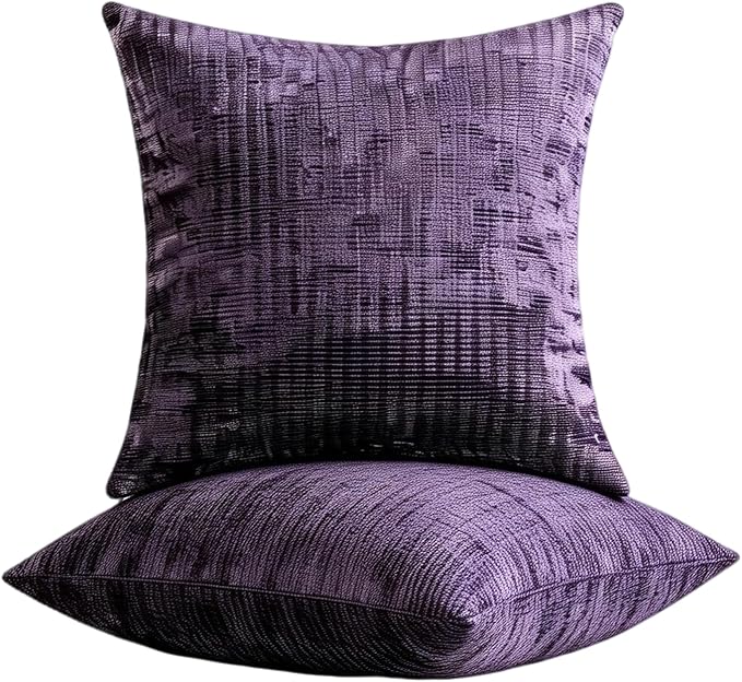 Decorative Couch Pillow Covers SofaThrow pillows with inserts included Bohemian-Style Country Cushion Cover Suitable for Beds, Sofas, Living Rooms, and Home Decor 2pack 18X18 inch.(Anemone Purple)