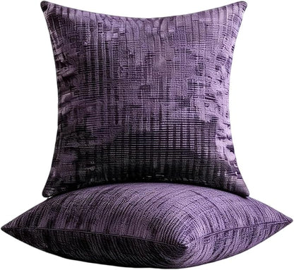 Decorative Couch Pillow Covers SofaThrow pillows with inserts included Bohemian-Style Country Cushion Cover Suitable for Beds, Sofas, Living Rooms, and Home Decor 2pack 18X18 inch.(Anemone Purple)
