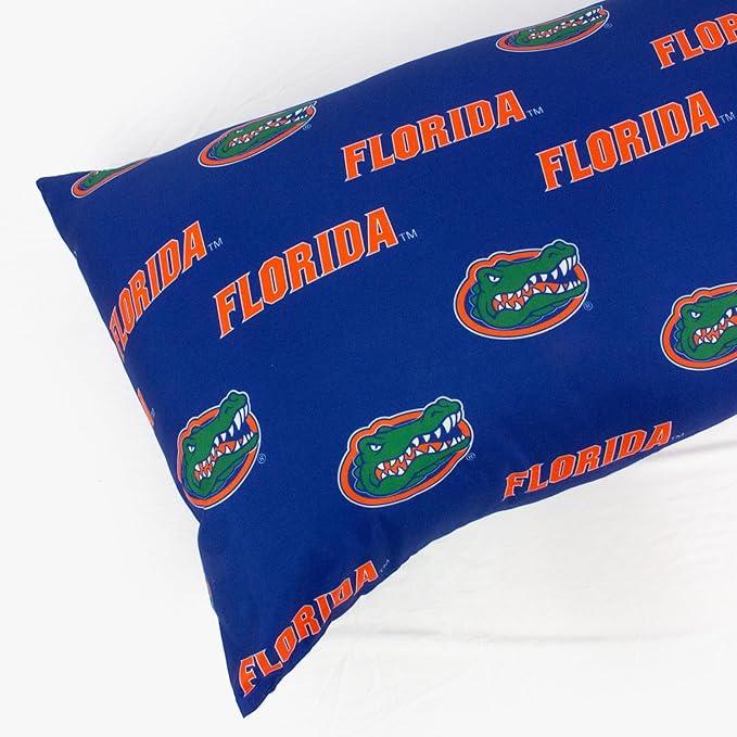 College Covers Everything Comfy Florida Gators Pillowcase, Body Pillow, 20" x 60", Includes 1 Pillowcase