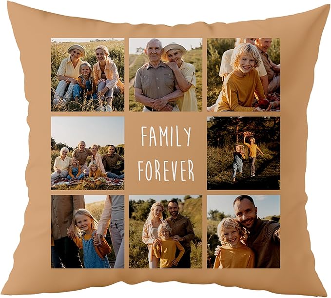 Fabric Textile Products Photo Pillows - USA Made - Customized with Pictures and Text - Throw Pillow - Personalized Gift - Friend Gifts - Kids Pillows (16"x16")