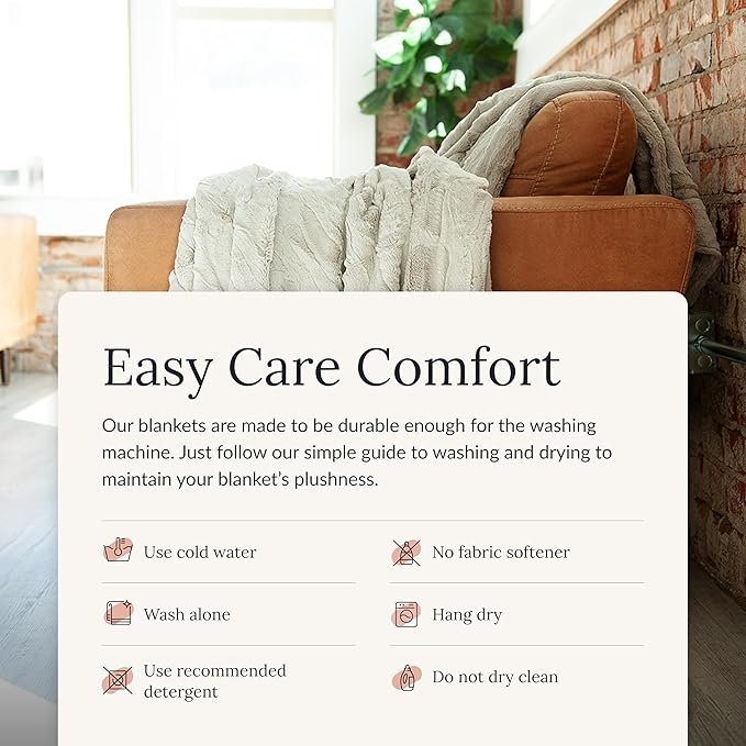 Minky Couture Sorbet Blanket - Ultra-Soft Throw for Silky Smooth Comfort - Premium Decorative Throw - Midweight, Breathable Fabric - Machine Washable Monster, Tranquil Dove