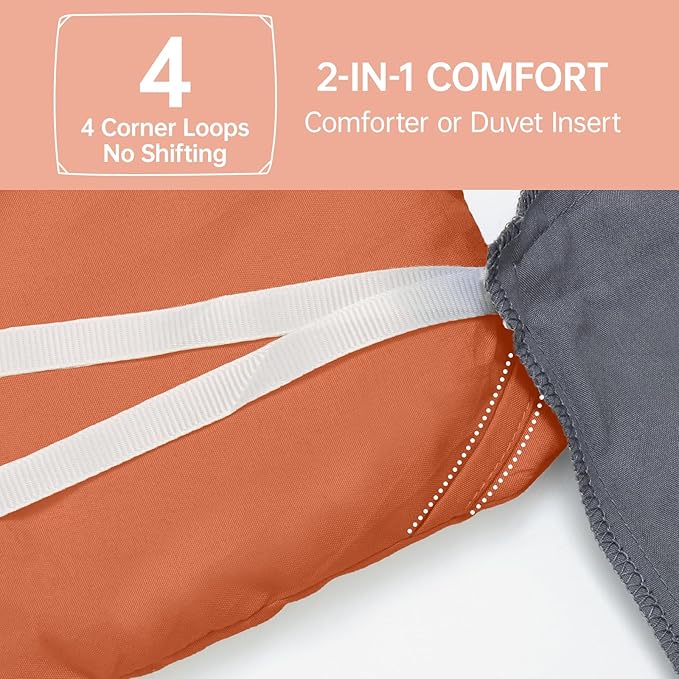 MUXHOMO King Size Comforter Set, All Season Ultra Soft Down Alternative Bedding - 3 Piece Lightweight Bed Set Includes 1 Comforter (104"x90") and 2 Pillow Shams (20"x36"), Burnt Orange
