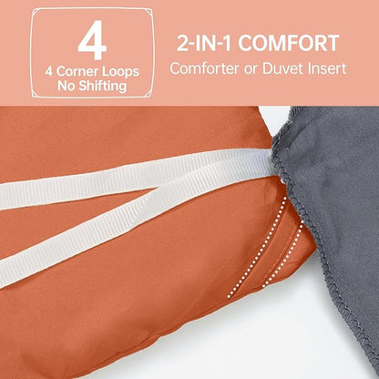 MUXHOMO Full Comforter Sets, All Season Ultra Soft Down Alternative Bedding - 3 Piece Lightweight Bed Set Includes 1 Comforter (82"x86") and 2 Pillow Shams (20"x26"), Burnt Orange