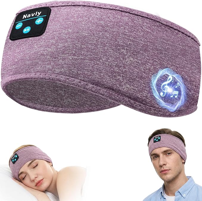 Navly Bluetooth Headband Headphones, Ultra-Long Play Time Sleeping Headphones with Built-in HD Hi-Fi Speakers, Perfect for Workout, Yoga, Travel, Meditation