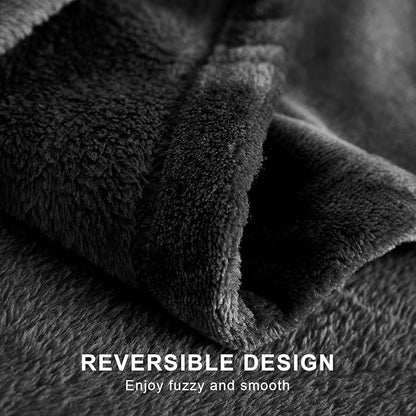 Hansleep Fleece Blanket for Couch Charcoal, Super Soft Flannel Fuzzy Throw Plush Cozy Blanket for All Seasons, Charcoal, Throw 50x60 Inches