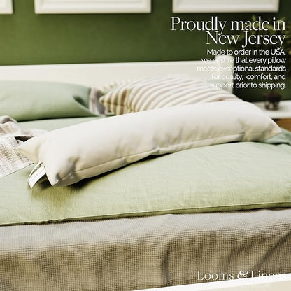 12x48 inch Lumbar Pillow Insert Sham Pillow Insert with Down Alternative Filling by Looms and Linens - American Made Pillow - Set of 2 Throw Pillow Insert