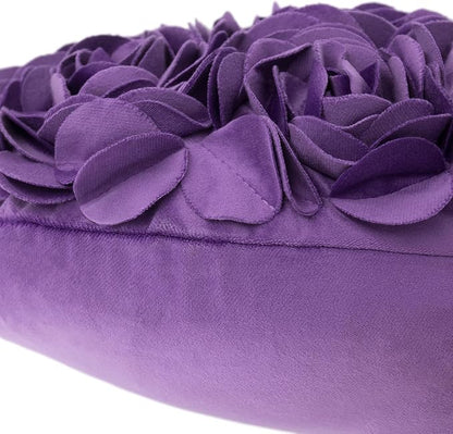 JWH Valentine's Day Throw Pillow Covers Decorative Flower Accent Pillow Cases Heart Shaped Cushion for Couch Living Room Bed Chair 14 x 16 Inches Purple