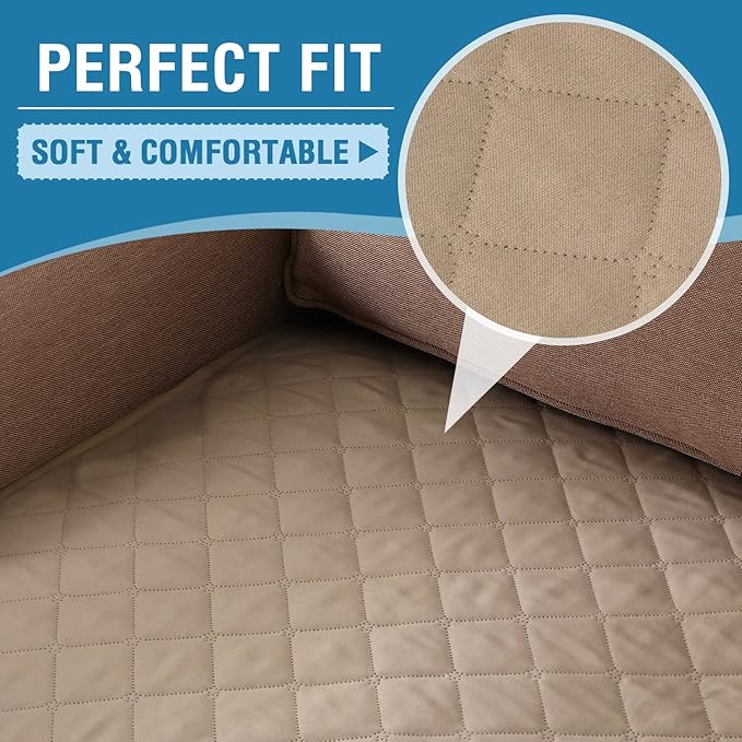 H.VERSAILTEX Couch Cover for Dogs Washable 100% Waterproof Sofa Cushion Cover Dog Bed Cover Non-Slip Pet Blanket for Sofa Cushion Protector, 35" x 82", Khaki