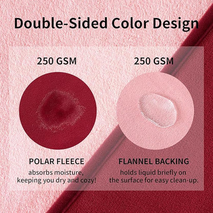 QiyI Waterproof Blanket for Bed King Size, Washable Reversible Bed Cover, Large Leakproof Stain-Resistant Furniture Protector for Travel & Camping, 80"x90", Burgundy/Pink