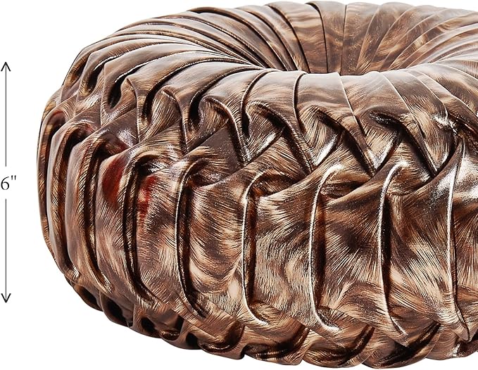 EUCIOR Round Decorative Pillow,Handmade Circle Pillow,Smooth Metallic Leather Round Pillows for Couch Home Decor Bedroom Living Room Bed Sofa