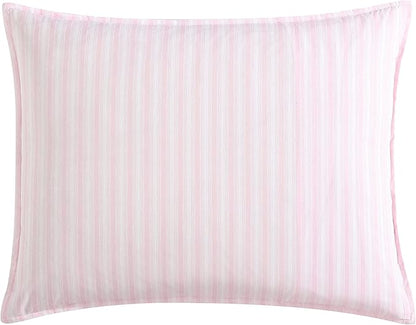 Laura Ashley - Twin Comforter Set, Soft & Reversible Cotton Bedding with a Smooth Feel, Medium Weight for Year Round Comfort, 2 Piece Bed Set with Matching Pillowcase (Delphine Mauve Pink)