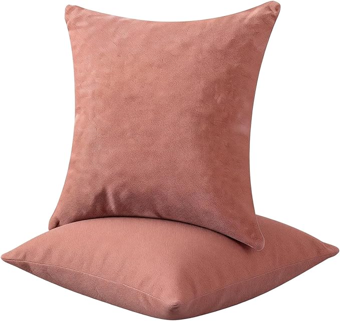 Decorative Couch Pillow Covers SofaThrow pillows with inserts included Bohemian-Style Country Cushion Cover Suitable for Beds, Sofas, Living Rooms, and Home Decor 2pack 18X18 inch.(Brick-Red)
